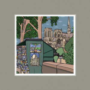 Bouquiniste et Notre-Dame - antoine meurant - Produit créatif