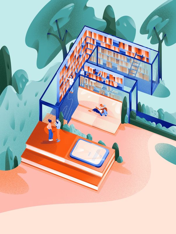 illustration Bibliothèque Ouverte et Naturelle